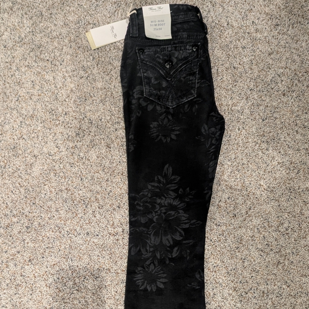 Miss Me Green Camouflage Mid-Rise Bootcut Jeans